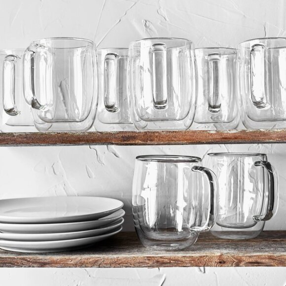 NEW - 3 -ZWILLING J.A. Henckels Sorrento Plus Double-Wall Glass Coffee Mug Set - Picture 4 of 11